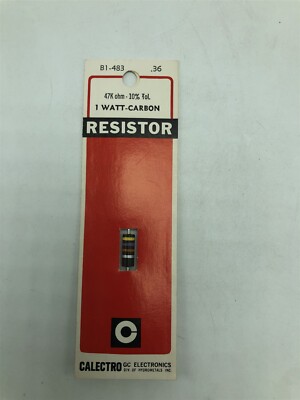 47K Ohms 10% Tol 1 Watt Carbon Resistor B1-483