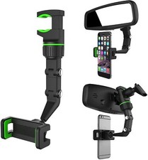 360 Rotation Adjustable Phone Holder Car Rearview Mirror Mount Multifunction