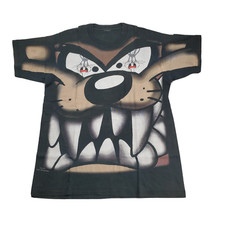 Taz Looney Tunes Big Print Bugs Bunny In Eyes L T Shirt Freeze Vintage 1997