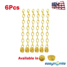 6Pcs Dental Orthodontic Traction Chain Round Lingual Button Chains Gold Plated