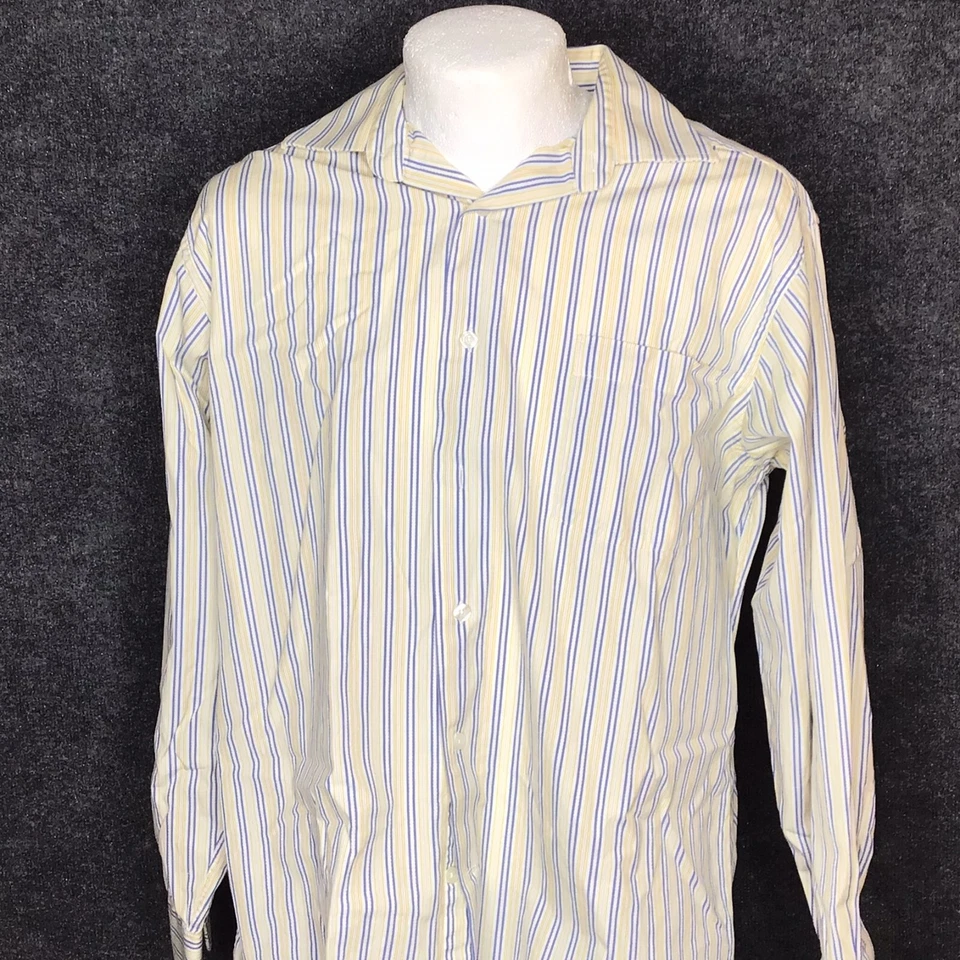 Alex Canon Dress Shirt 16 34/35 Men's Multi color Striped Long Sleeve Button up - Image 3 of 4