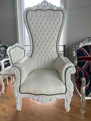 Giant King Chair in White Throne French Baroque Chair for Wedding Party Event