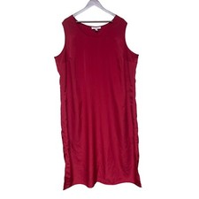 Roaman's Red Long Sleeveless Sheath Dress Women's Plus Size 26W 26