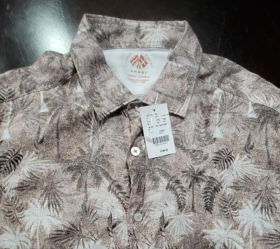 Fradi NWT Casual Button Down Shirt Size 15.5 39( M ) US IN Tan 