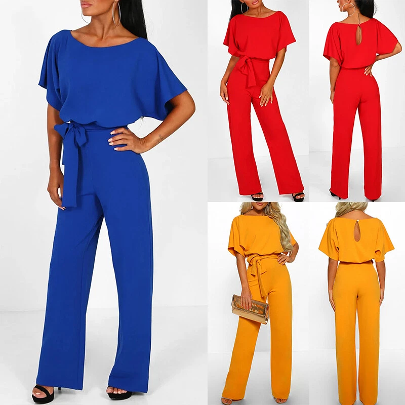 Women's Elegant Jumpsuits Solid Long Sleeve Dressy Rompers Trendy Wide Leg  Jumpsuit One Piece Formal Romper Pants : : Clothing, Shoes 