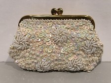 Vintage Evening Bag Beaded Sequined Handmade Hong Kong Purse Clutch For Richards
