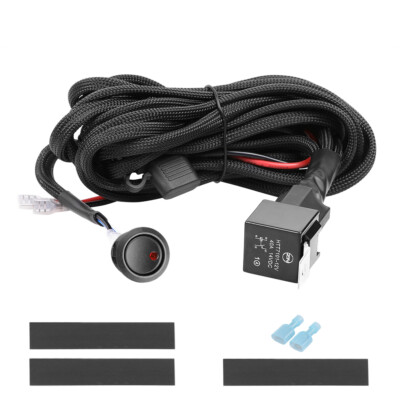 1-Lead Wiring Harness Kit ON/OFF Switch For Front Bumper LED Driving Fog Lamp