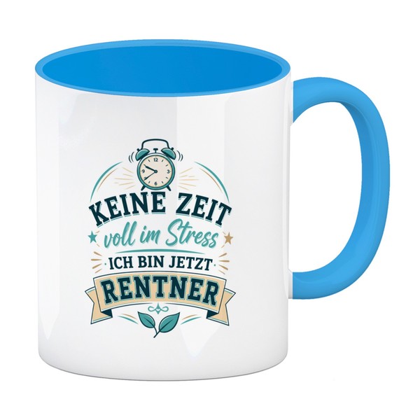 Kaffeebecher In Hellblau Rentner - Kaffeetasse Zum Ruhestand Mit Spruch: Keine-image