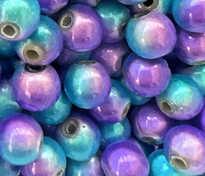 6mm Japanese Miracle Round Beads DIY Jewelry Bracelet Purple Blue 100pcs