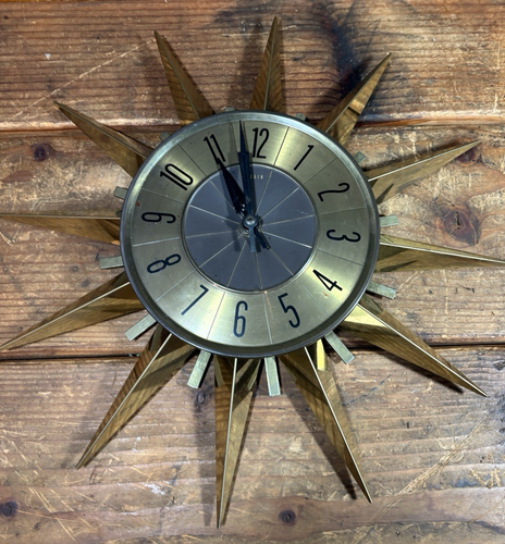 VTG Mid Century Modern Elgin Starburst Sunburst Wall Clock Retro 1960's ...