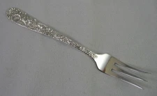 S. KIRK & SON - STERLING SILVER REPOUSSE OYSTER FORK - 6 inch 31 gm NO MONOGRAM