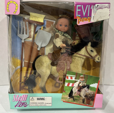 VTG Steffi Love EVI'S PONY FARM Playset 90's Simba Toys Doll Pony & Accs. *NRFB*