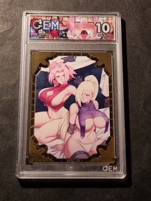SAKURA HARUNO - INO YAMANAKA -NARUTO - GOLD METAL CARD - 008/200 -GRADED CARD 10