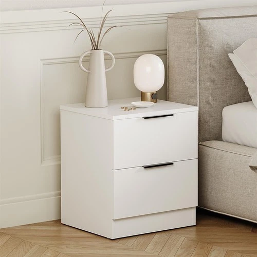 SALE Trega 2 Drawer Bedside White Chest of Drawer Storage Bedroom Furniture