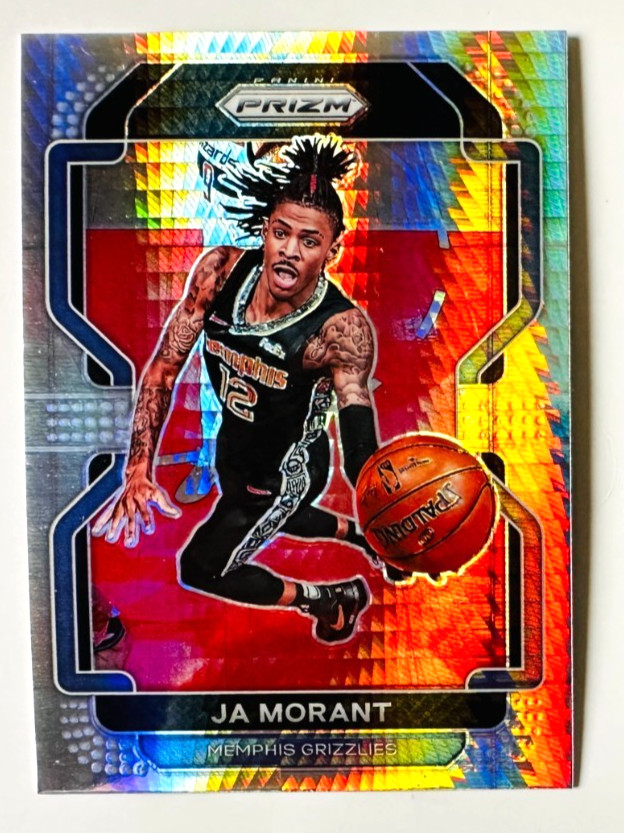 2021-22 Panini Prizm Ja Morant SILVER Hyper Prizm Card #194 Grizzies Star!