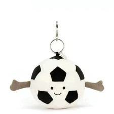 Jellycat Amuseables Soccer Ball Plush Keychain Bag Charm Cute Gift WITH NEW BAG