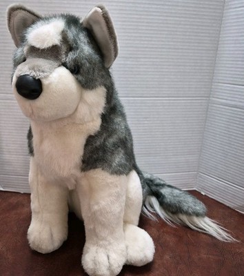 Douglas Vintage Grey Husky Dog White Wolf Stuffed Animal Large 15