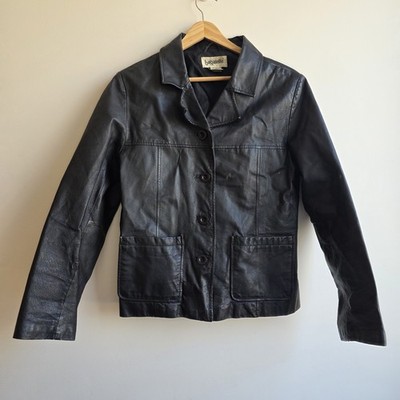 Bagatelle Leather Jacket Womens Medium Black Biker Moti Rocker 90's Minimalist