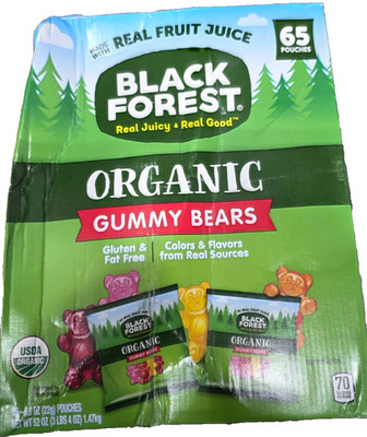 Black Forest Organic Gummy Bears, 8 oz, 65-count *Heavy damage to outer box*