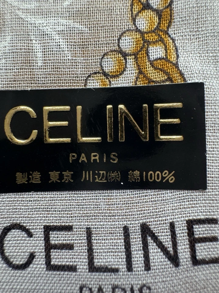 Красный и золотой конный тематический носовой платок/карманный квадратный шарф Celine с сертификатом подлинности - Изображение 4 из 4