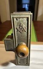 Antique Bronze Masonic Mason Door knobs And Back Plates