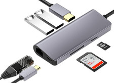 USB C Hub HDMI Adapter 7-in-1 Type C Hub to HDMI 4K 2 USB 3.0 Ports SD/TF Cards