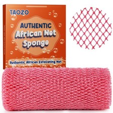 African Net Sponge Authentic Exfoliating 1 Count Pack of 1 , Pink