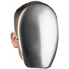 No Face Chrome Mask Costume Accessory Adult Halloween