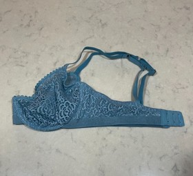 Studio La Perla Blue Velvet Trim Mesh Bra Size 38C