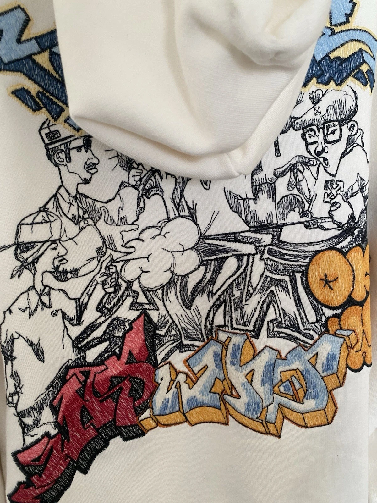 Felpa con cappuccio Off White Graffiti taglia media