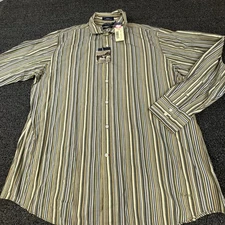 Daniel Cremieux Shirt Mens 2XL Elmwood Striped Long Sleeve Cotton Equestrian