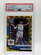 2022 Panini Donruss Yelllow Hollo Laser RJ BARRETT #13 (# d / 25) PSA MINT 9