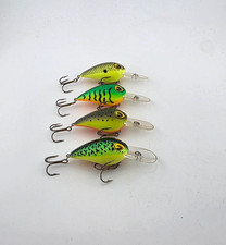 (4) Vintage Cotton Cordell Wiggle O Crankbait Fishing Lures Lot of 4