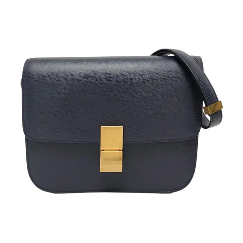 【Authentic】 CELINE CLASSIC BOX Blue Leather Handbags (DDP)
