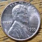 1955 Lincoln Wheat One Cent 1c Coin Red BU #AA638