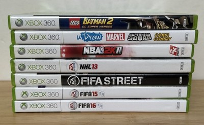 Xbox 360 Games Lot of 7 - NBA 2K11 FIFA Street LEGO Batman 2 Marvel NHL Sports