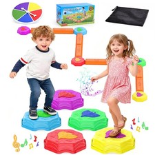 Light Up Musical Balance Beam - Non-Slip Toddler Stepping Stones, Indoor/Outdoor