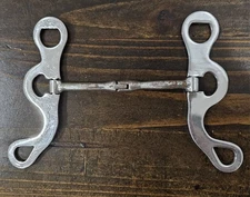 Hinge Mouth Shanked Snaffle Bit With Copper Inlay