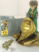 VINTAGE GI JOE ARAH COBRA SERPENTOR 1986 COMPLETE WITH CARD & AIR CHARIOT HASBRO