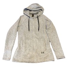Under Armour Gray Hoodie Womens Size Small P Fleece Full Zip Exercise UA Storm