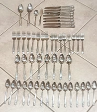 Holmes & Edwards 1938 Danish Princess Silverplate Flatware Service for 8