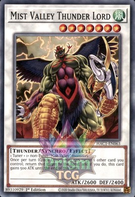 1st Ed Mist Valley Thunder Lord HAC1-DE063 Yugioh