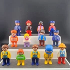 13 Vintage 1990 Geobra Playmobil 123 Figure Lot Fireman Police Adult Child Angel