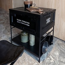 Portable Folding Storage Box Camping Table Storage Shelf Kitchen Outdoor Picnic