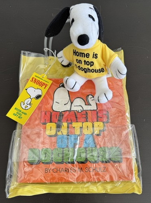 #ad #ad Snoopy Book amp; Doll Set quot;Home is on Top of a Doghousequot; Peanuts Vintage New NWT $13.59