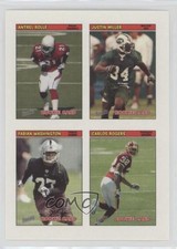 2005 Bazooka 4-on-1 Stickers Antrel Rolle Justin Miller Fabian Washington t3w