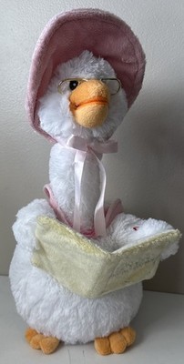 Cuddle Barn  Talking Mother Goose Pink Hat Tells Nursery Rhymes Works Plush