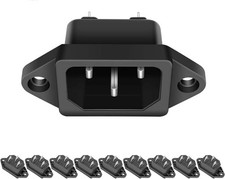 C14 Panel Mount Plug Adapter, 10 Pack AC Power Socket 250V 10A IEC 320 Terminal