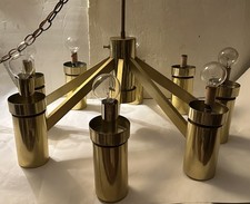 Mid-Century 8-Light Brass Chandelier