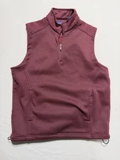 Champions Tour Quarter Zip Golf Vest Burgundy Polyester Sleeveless Medium